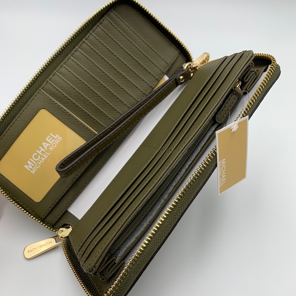 Michael Kors Large Jet Set Travel Continental Wristlet Phone Holder Case Wallet - Picture 10 of 16